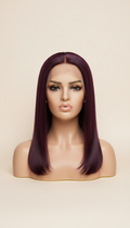 Straight Deep Plum Human Hair Wig